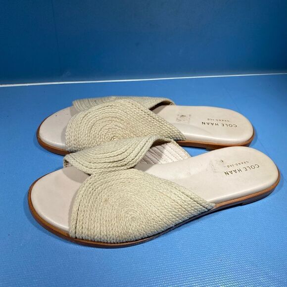 Cole Haan Women Ansley Slide Sandal Jute Grand 360 Slip On Comfort Flats 7,5 - Picture 4 of 8